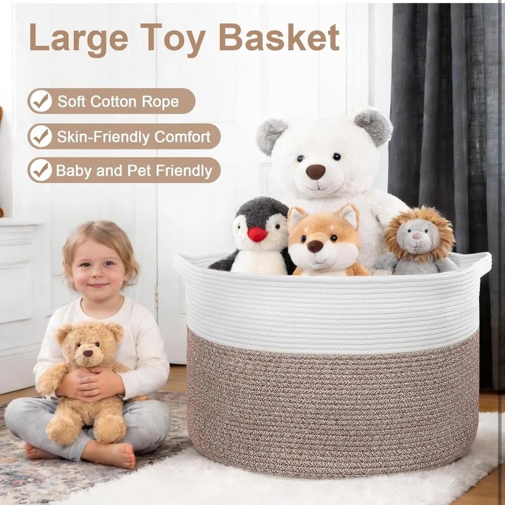 XXL large laundry basket 90L Cotton Storage Basket storage and organizers